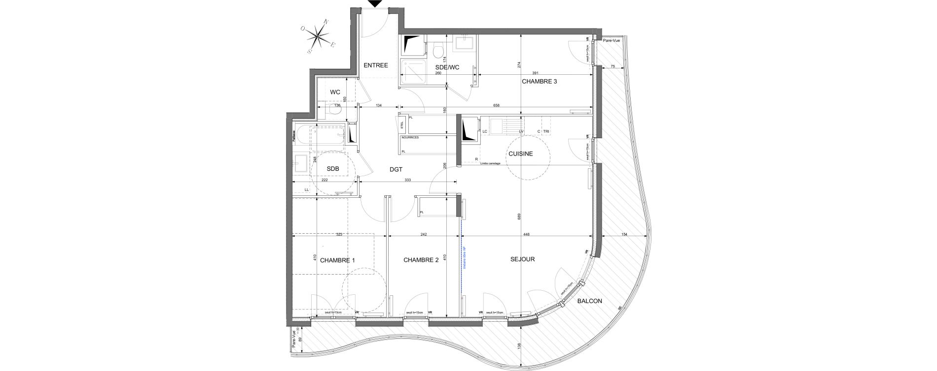 Appartement T4 de 89,58 m2 &agrave; L'Ha&yuml;-Les-Roses Paul hochart