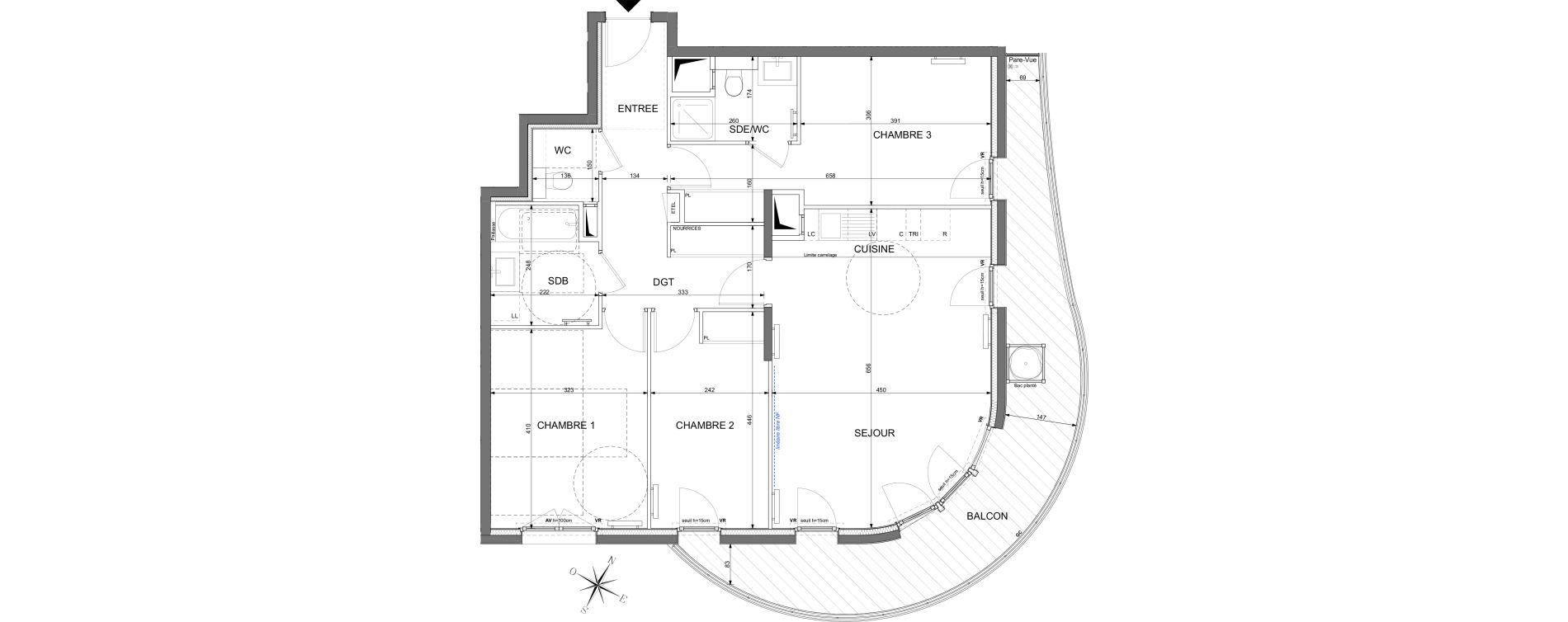 Appartement T4 de 89,57 m2 &agrave; L'Ha&yuml;-Les-Roses Paul hochart