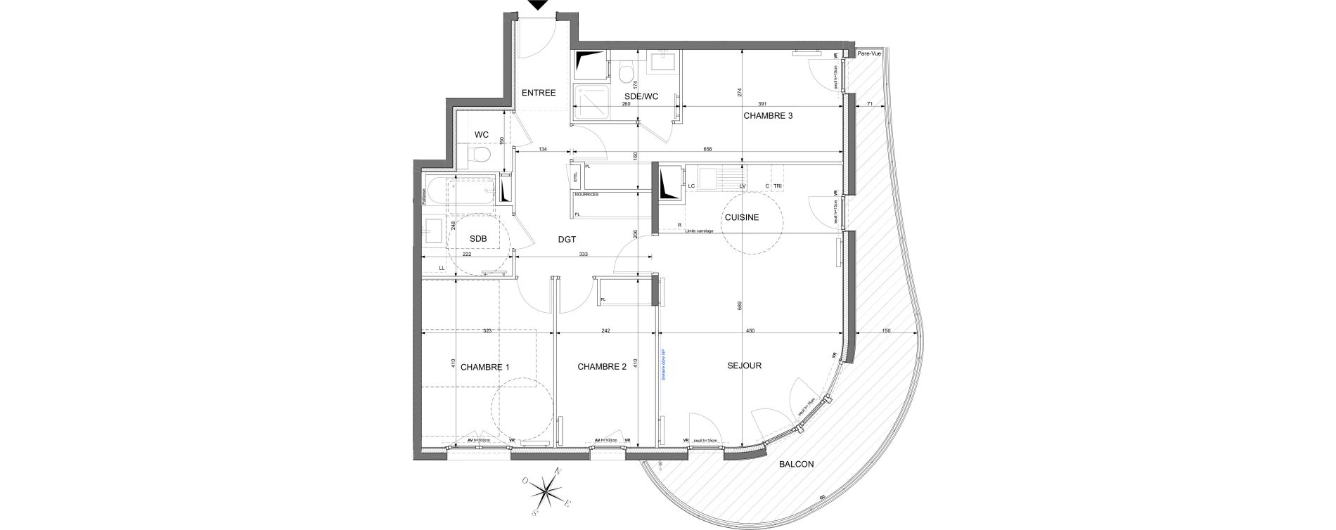 Appartement T4 de 89,59 m2 &agrave; L'Ha&yuml;-Les-Roses Paul hochart