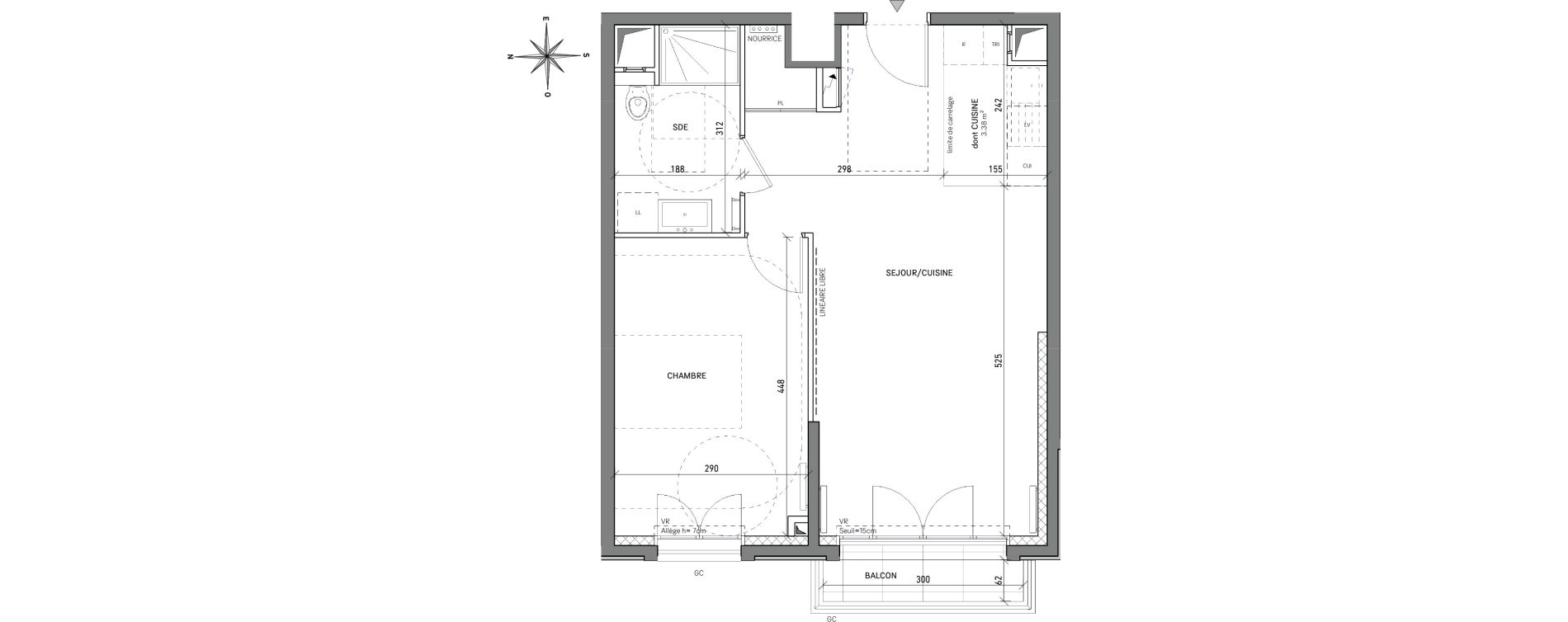 Appartement T2 de 46,65 m2 &agrave; L'Ha&yuml;-Les-Roses Centre