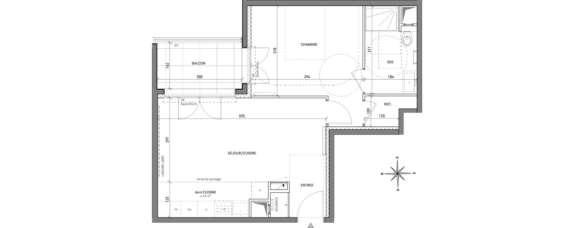 Appartement T2 de 45,05 m2 &agrave; L'Ha&yuml;-Les-Roses Centre