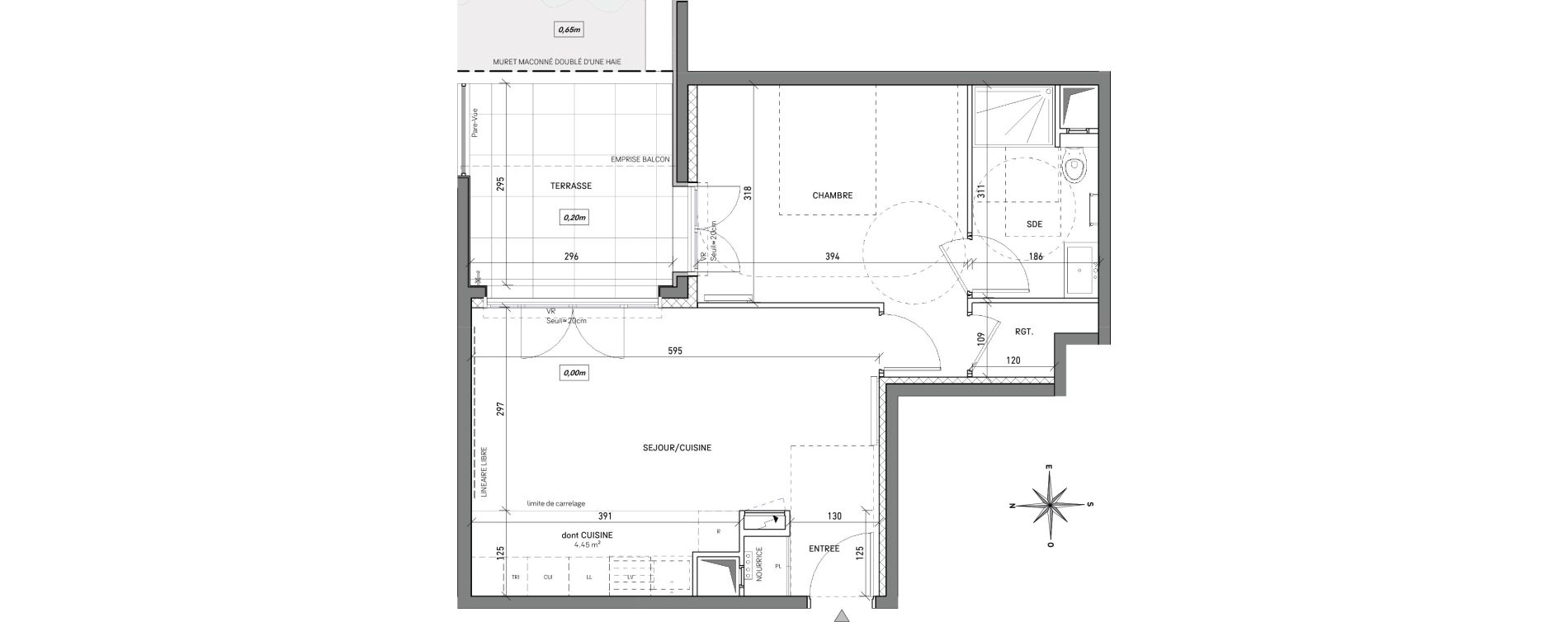 Appartement T2 de 45,05 m2 &agrave; L'Ha&yuml;-Les-Roses Centre