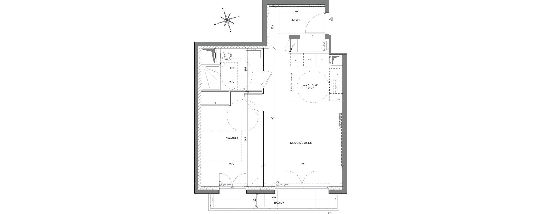 Appartement T2 de 46,01 m2 &agrave; L'Ha&yuml;-Les-Roses Centre