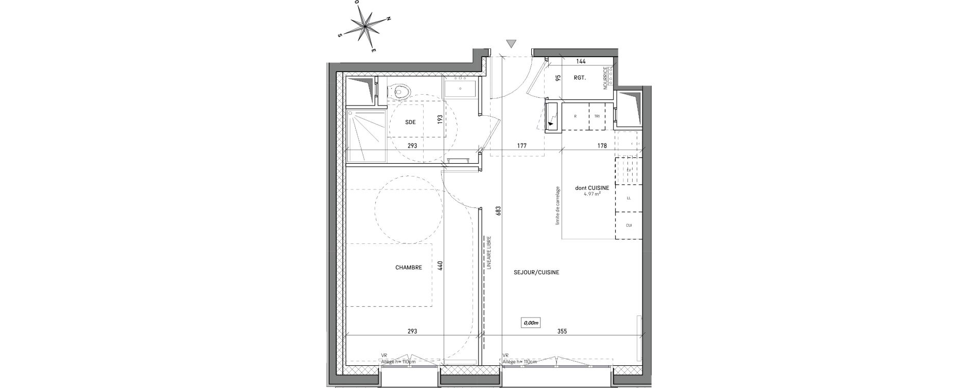 Appartement T2 de 40,78 m2 &agrave; L'Ha&yuml;-Les-Roses Centre