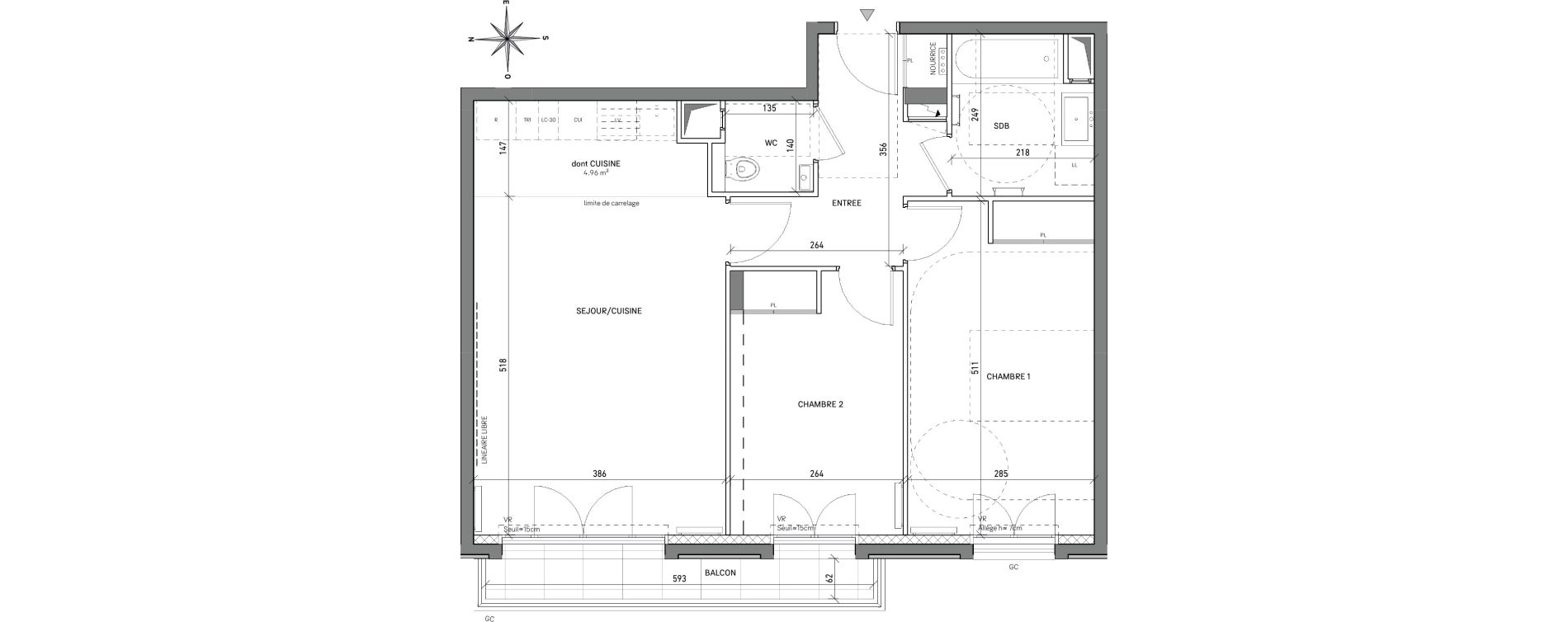 Appartement T3 de 64,46 m2 &agrave; L'Ha&yuml;-Les-Roses Centre