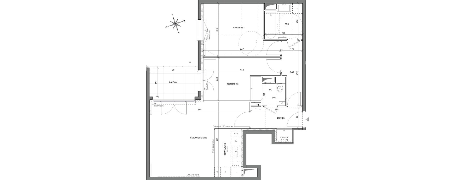 Appartement T3 de 63,73 m2 &agrave; L'Ha&yuml;-Les-Roses Centre