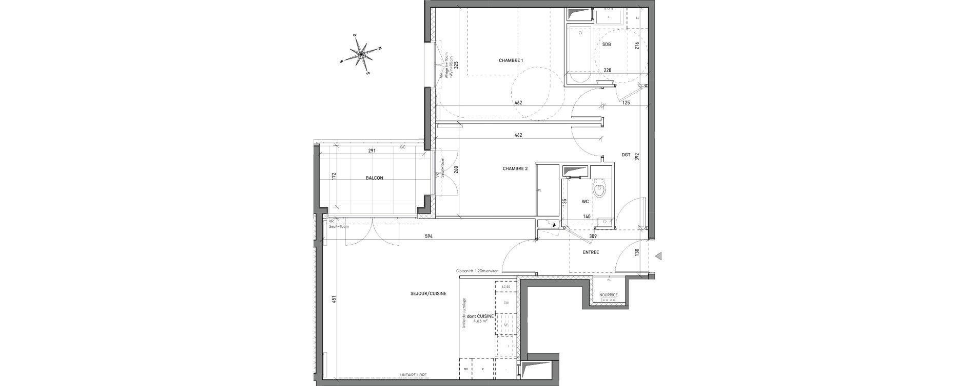 Appartement T3 de 63,50 m2 &agrave; L'Ha&yuml;-Les-Roses Centre