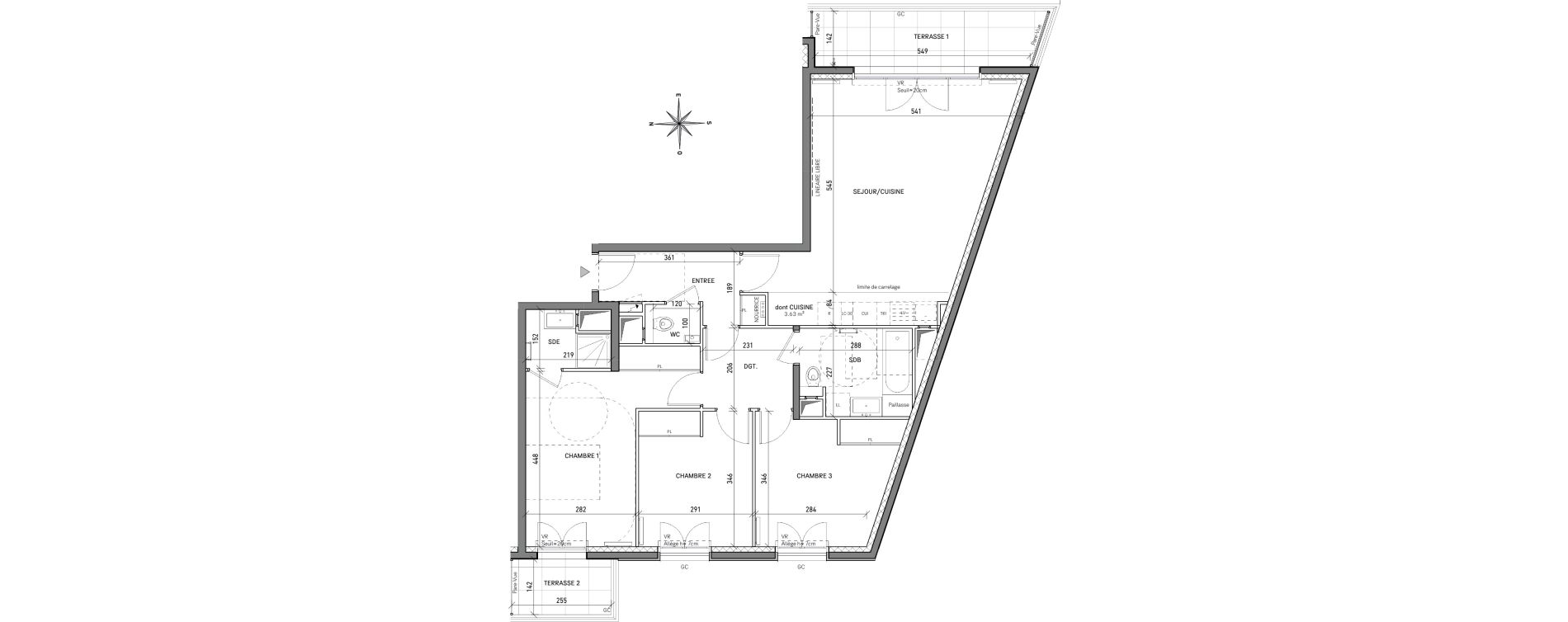 Appartement T4 de 87,59 m2 &agrave; L'Ha&yuml;-Les-Roses Centre