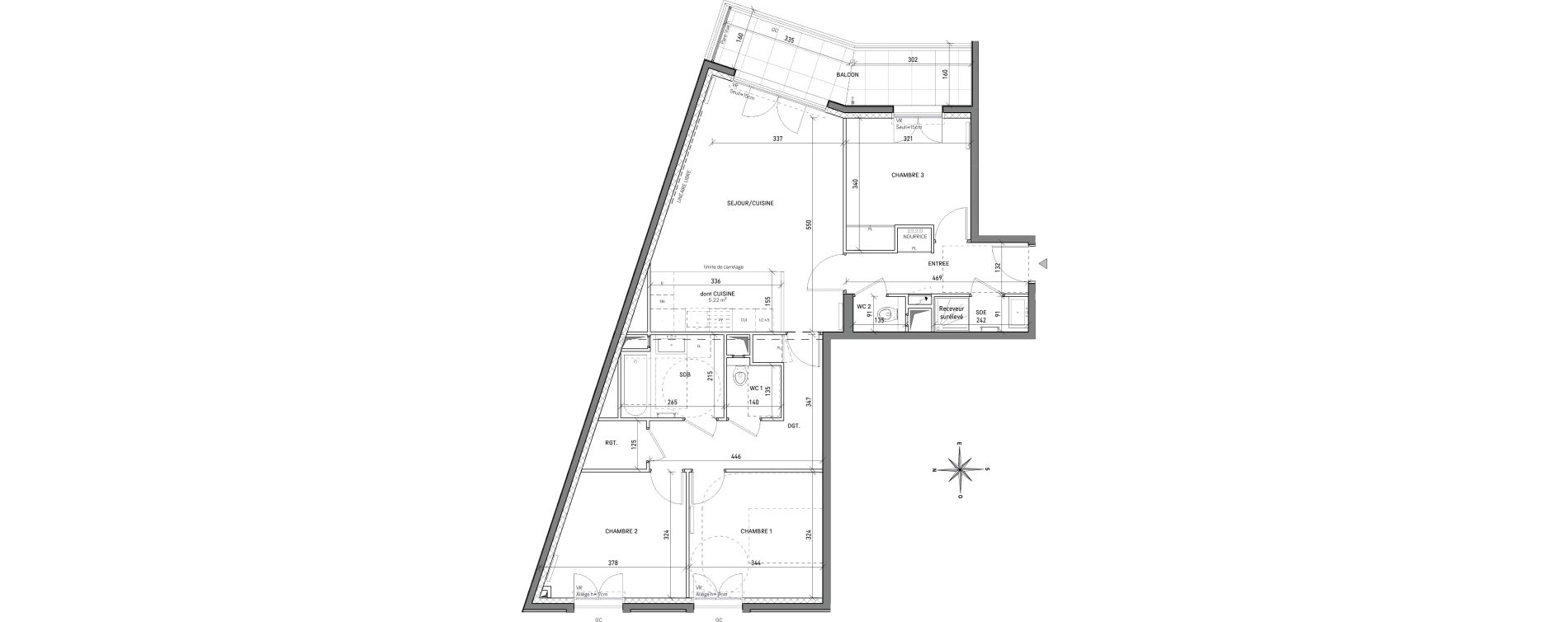 Appartement T4 de 85,80 m2 &agrave; L'Ha&yuml;-Les-Roses Centre
