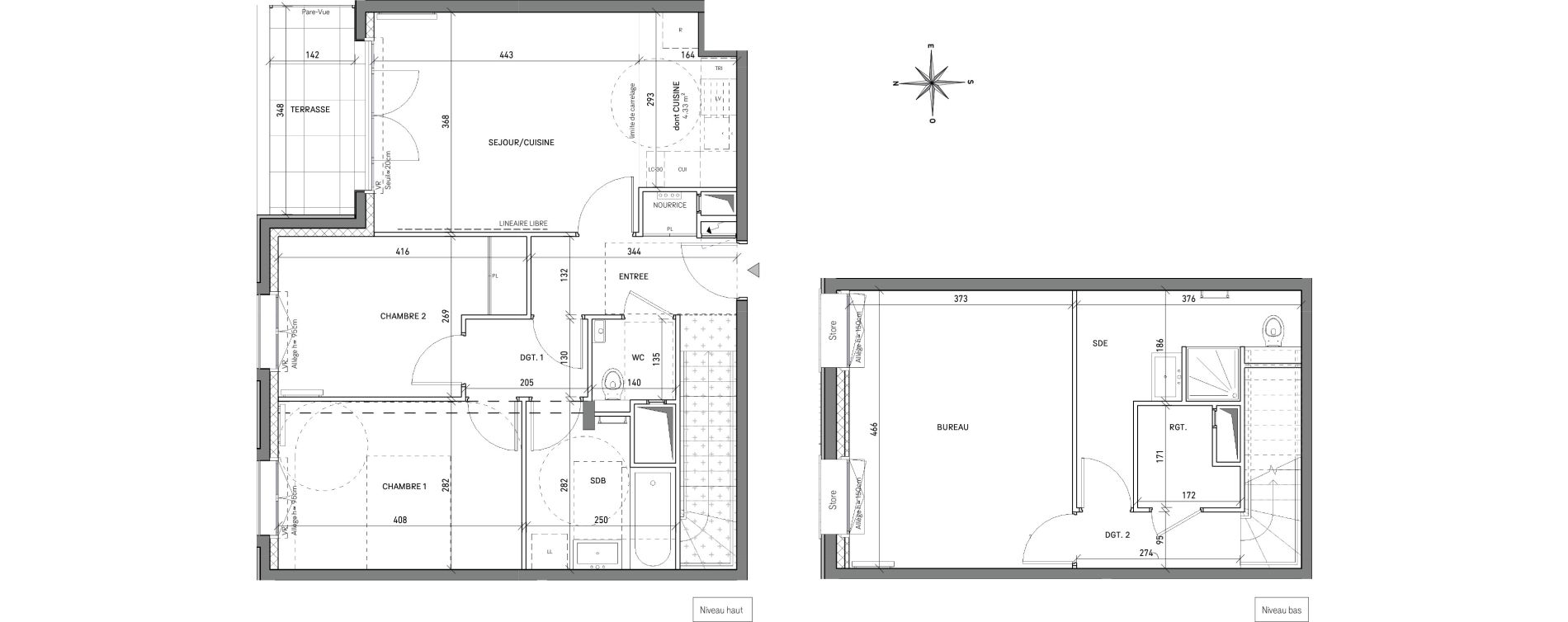 Duplex T4 de 88,17 m2 &agrave; L'Ha&yuml;-Les-Roses Centre