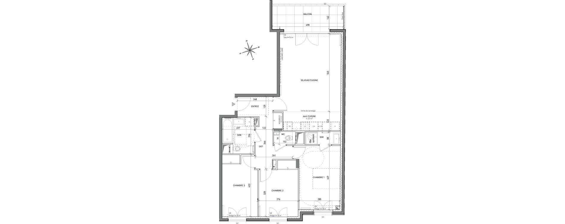 Appartement T4 de 81,51 m2 &agrave; L'Ha&yuml;-Les-Roses Centre