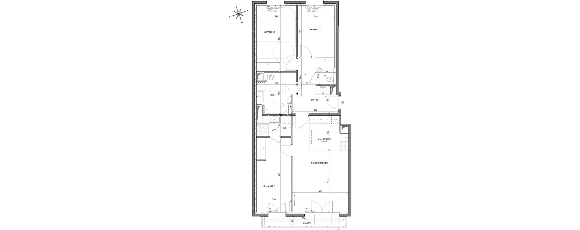 Appartement T4 de 85,45 m2 &agrave; L'Ha&yuml;-Les-Roses Centre