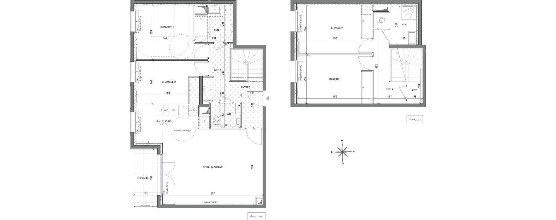 Duplex T5 de 113,40 m2 &agrave; L'Ha&yuml;-Les-Roses Centre