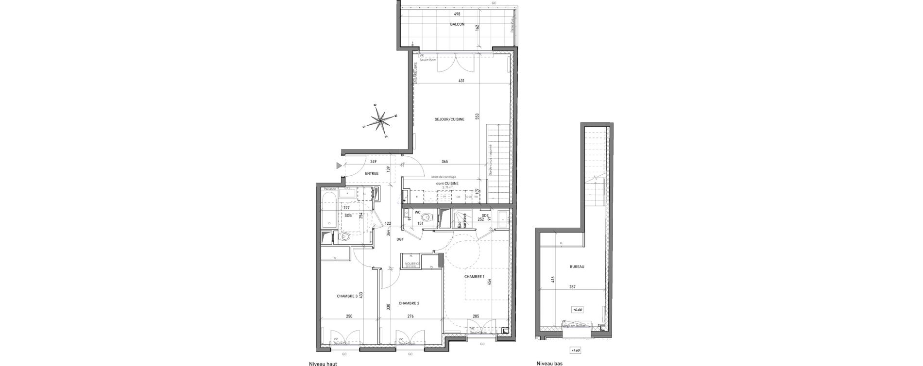 Duplex T5 de 90,46 m2 &agrave; L'Ha&yuml;-Les-Roses Centre