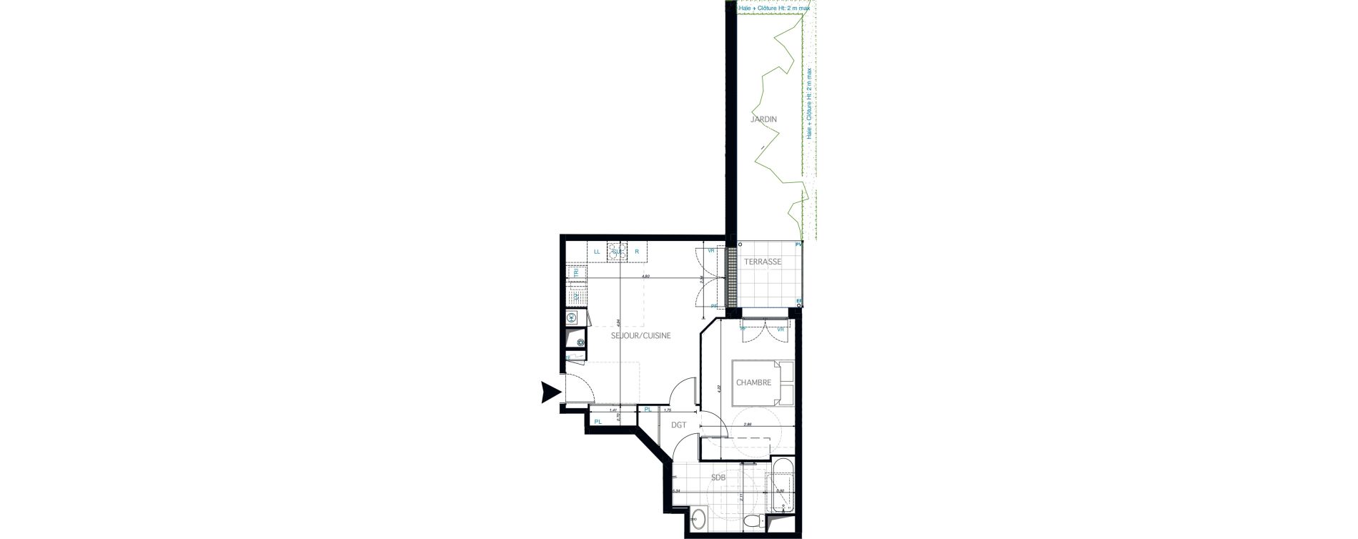 Appartement T2 de 42,98 m2 &agrave; Limeil-Br&eacute;vannes O c&oelig;ur de limeil