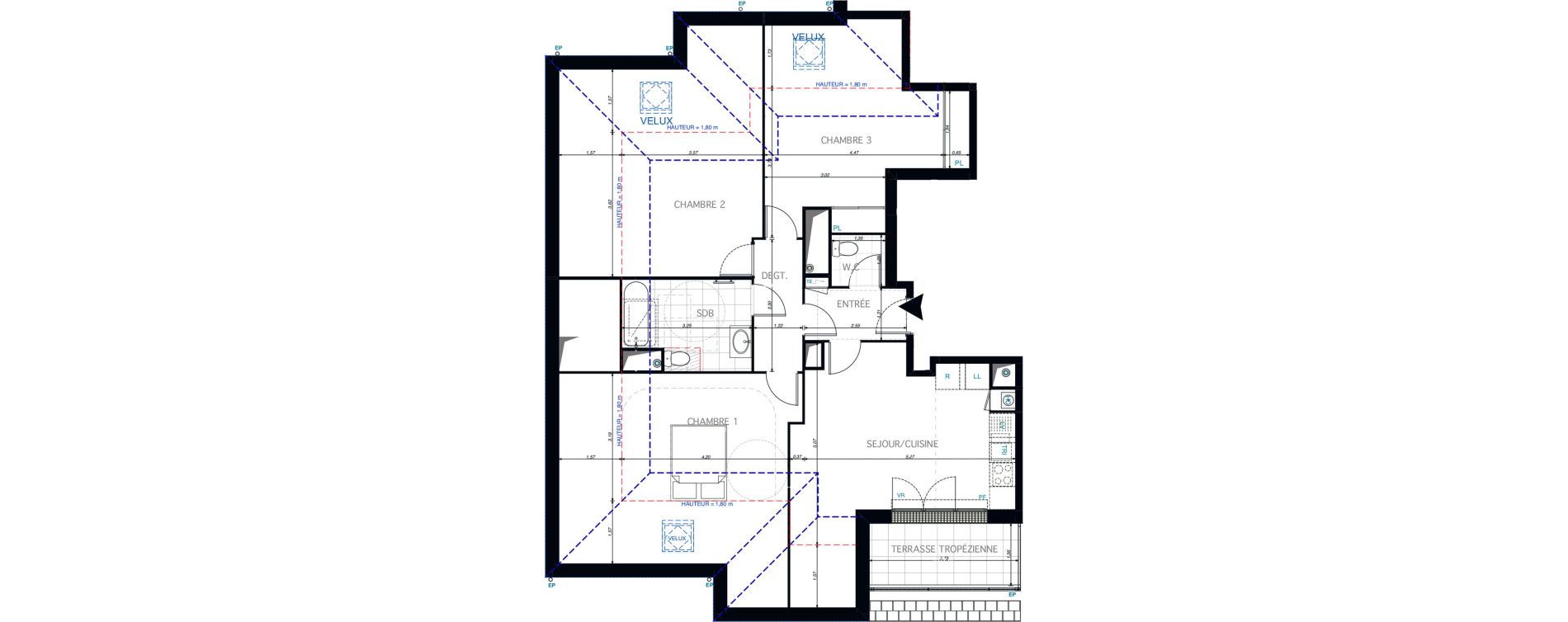 Appartement T4 de 78,89 m2 &agrave; Limeil-Br&eacute;vannes O c&oelig;ur de limeil