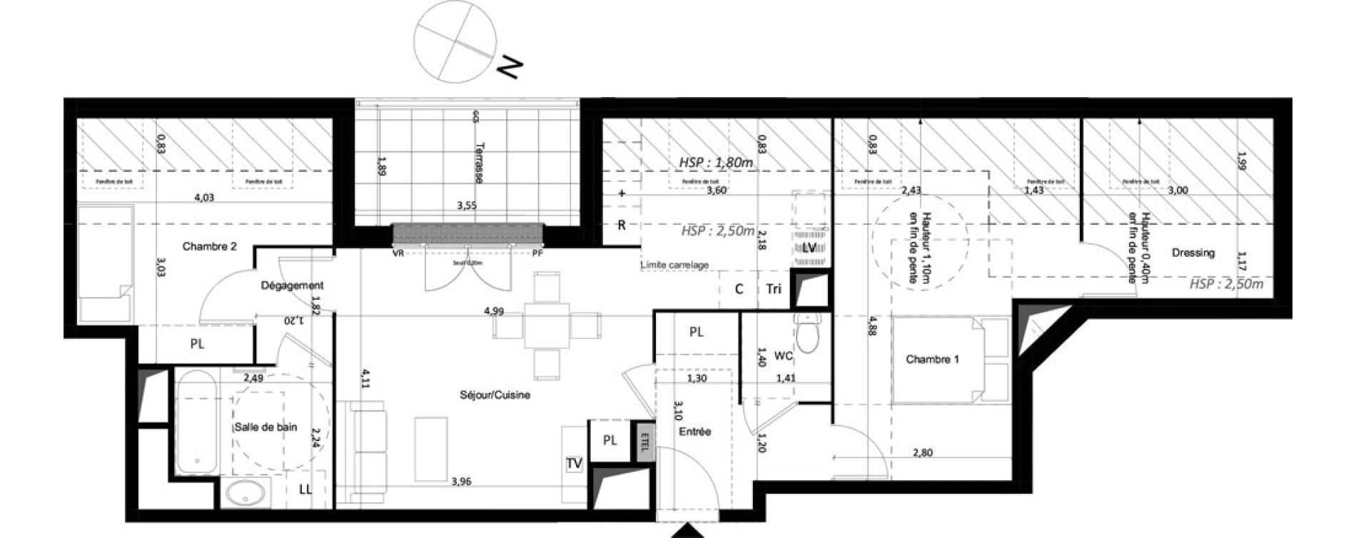 Appartement T3 de 68,80 m2 &agrave; Limeil-Br&eacute;vannes Centre