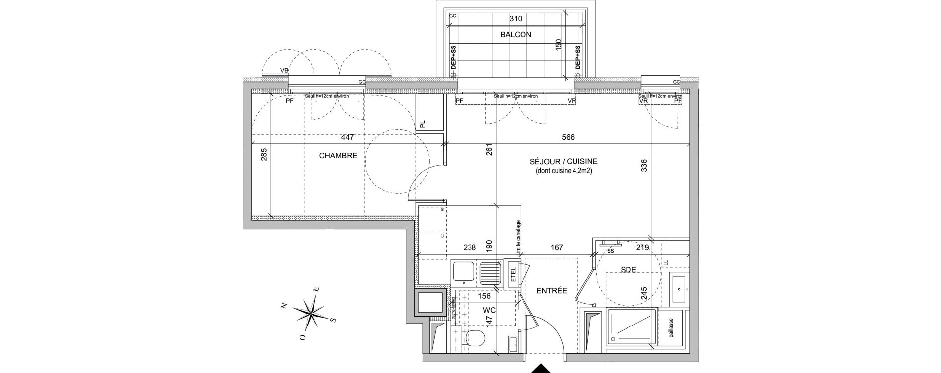 Appartement T2 de 45,70 m2 &agrave; Maisons-Alfort Centre vert de maison