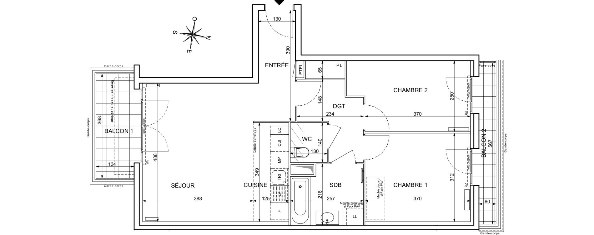 Appartement T3 de 62,73 m2 &agrave; Maisons-Alfort Centre vert de maison