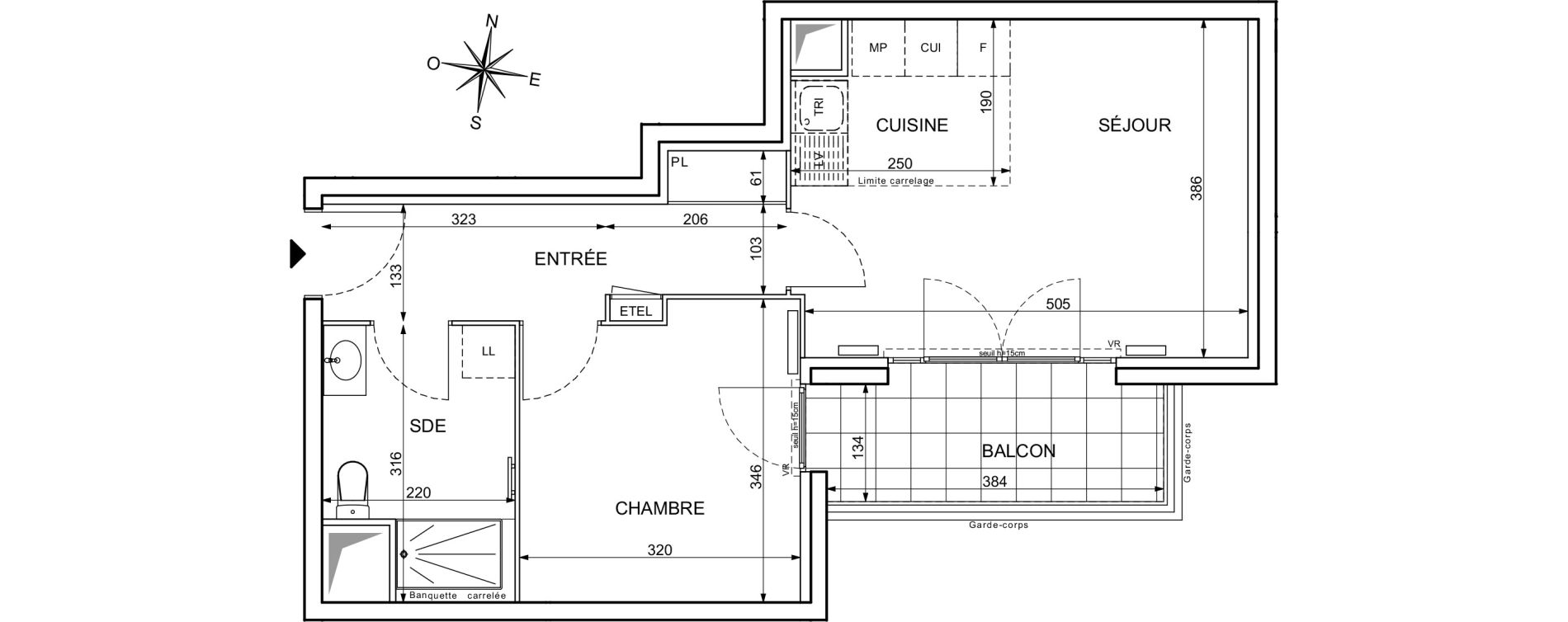 Appartement T2 de 43,46 m2 &agrave; Maisons-Alfort Centre vert de maison