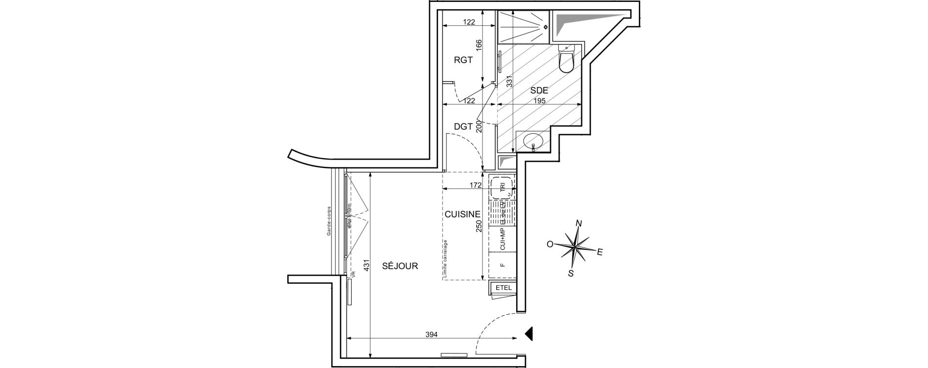 Appartement T1 de 26,64 m2 &agrave; Maisons-Alfort Centre vert de maison