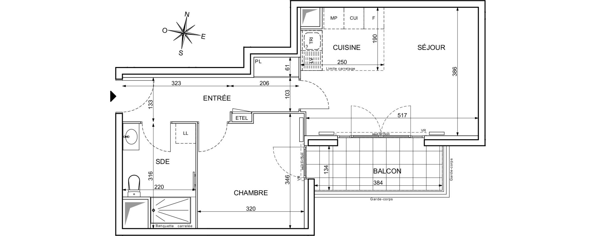 Appartement T2 de 44,00 m2 &agrave; Maisons-Alfort Centre vert de maison