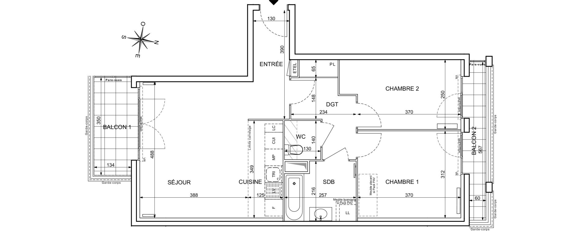 Appartement T3 de 62,73 m2 &agrave; Maisons-Alfort Centre vert de maison