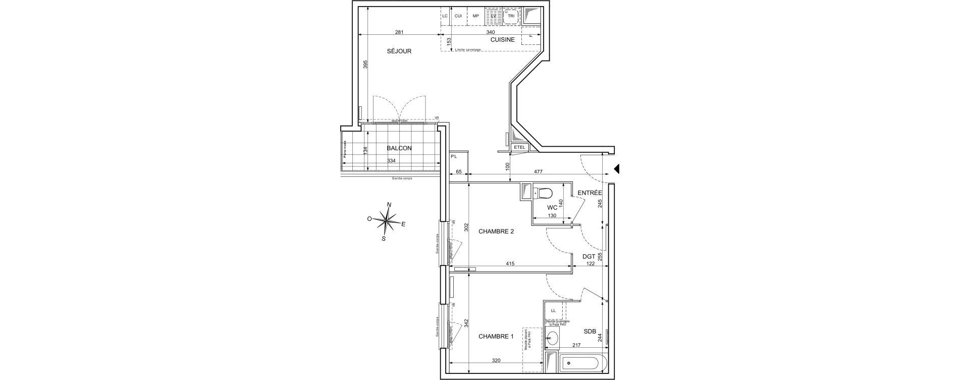 Appartement T3 de 63,34 m2 &agrave; Maisons-Alfort Centre vert de maison