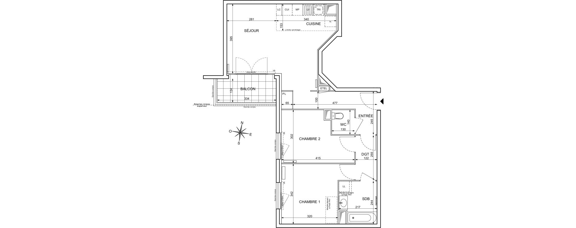 Appartement T3 de 63,34 m2 &agrave; Maisons-Alfort Centre vert de maison