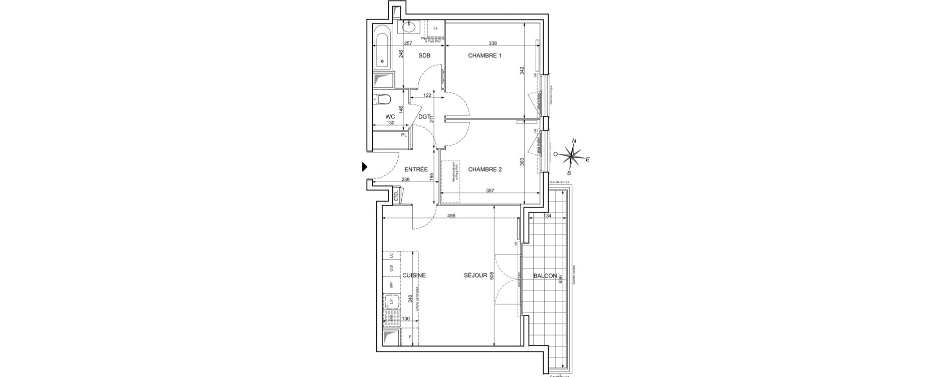 Appartement T3 de 61,72 m2 à Maisons-Alfort Centre vert de maison