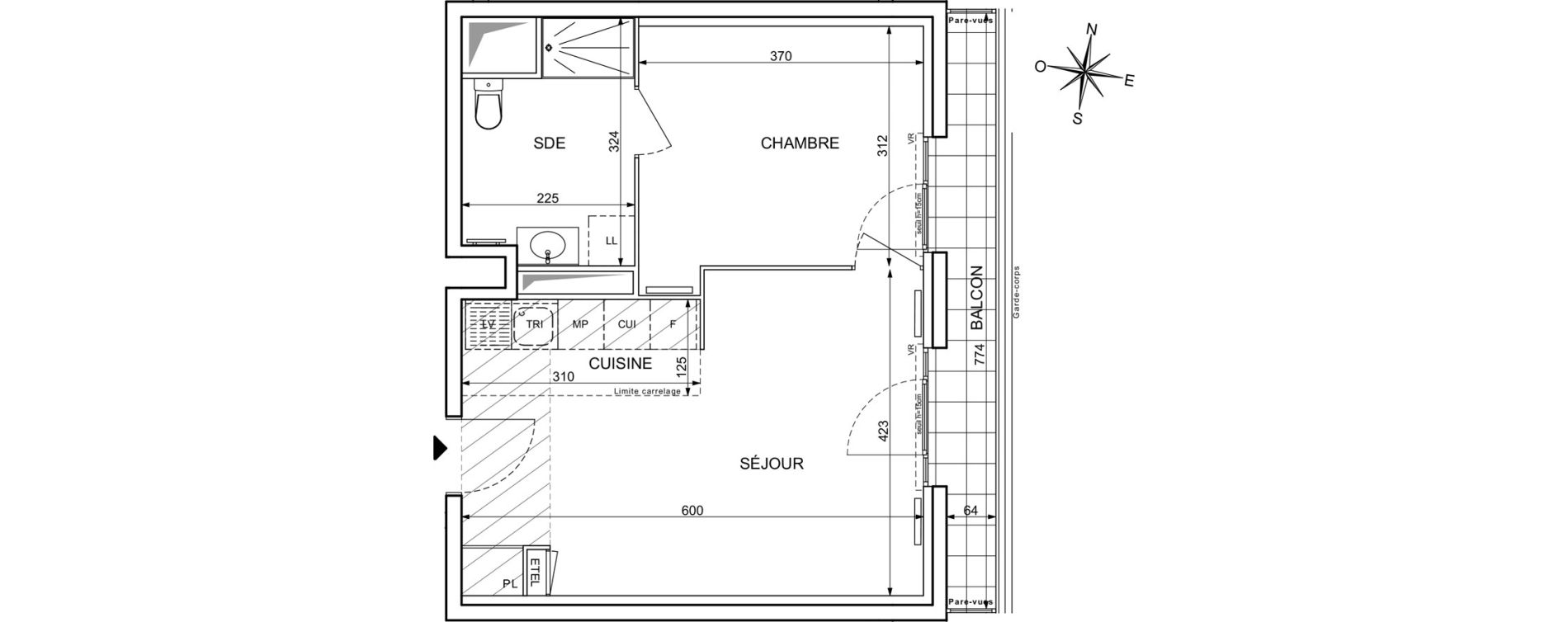 Appartement T2 de 41,94 m2 &agrave; Maisons-Alfort Centre vert de maison