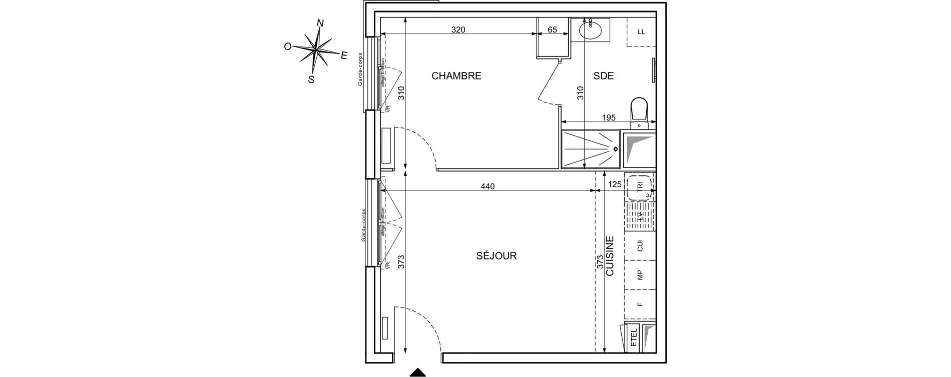Appartement T2 de 37,39 m2 &agrave; Maisons-Alfort Centre vert de maison