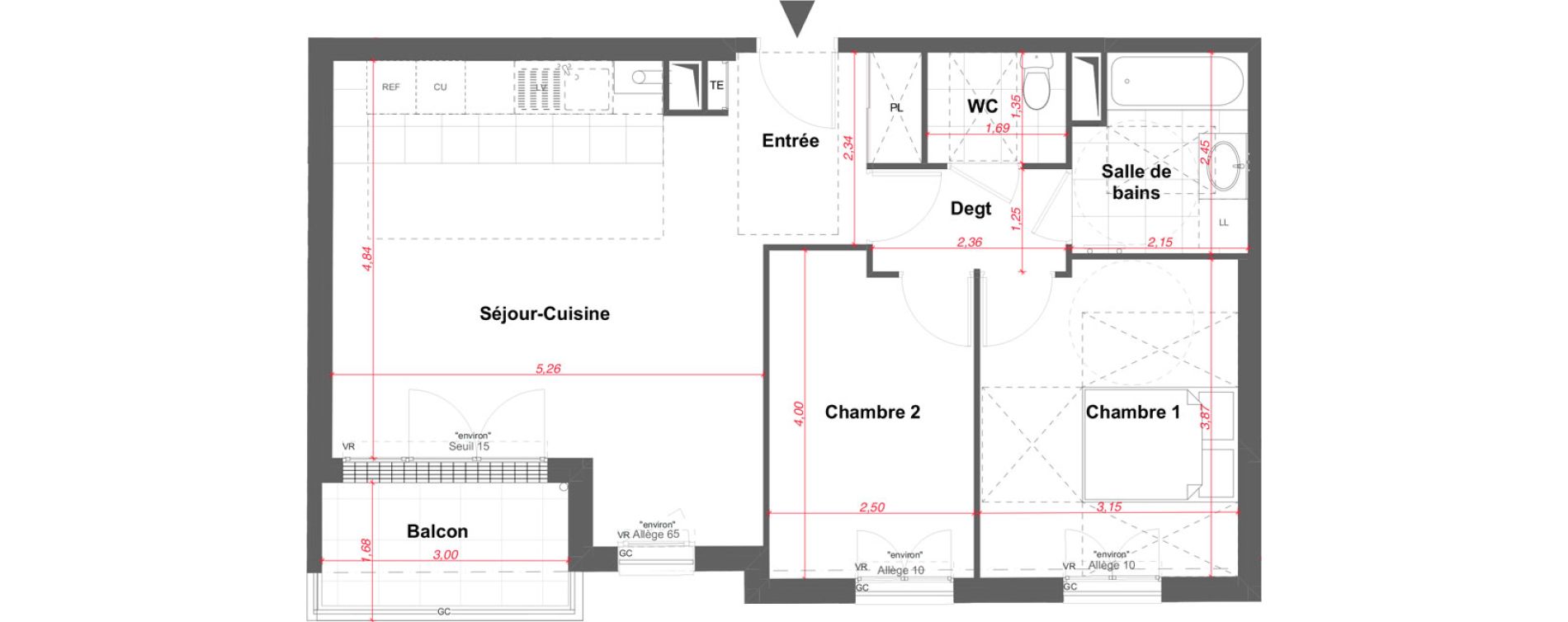 Appartement T3 de 62,66 m2 &agrave; Maisons-Alfort Charentonneau