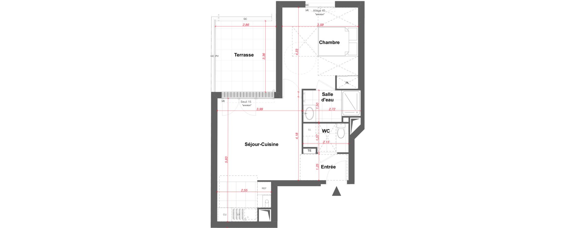 Appartement T2 de 43,54 m2 &agrave; Maisons-Alfort Charentonneau