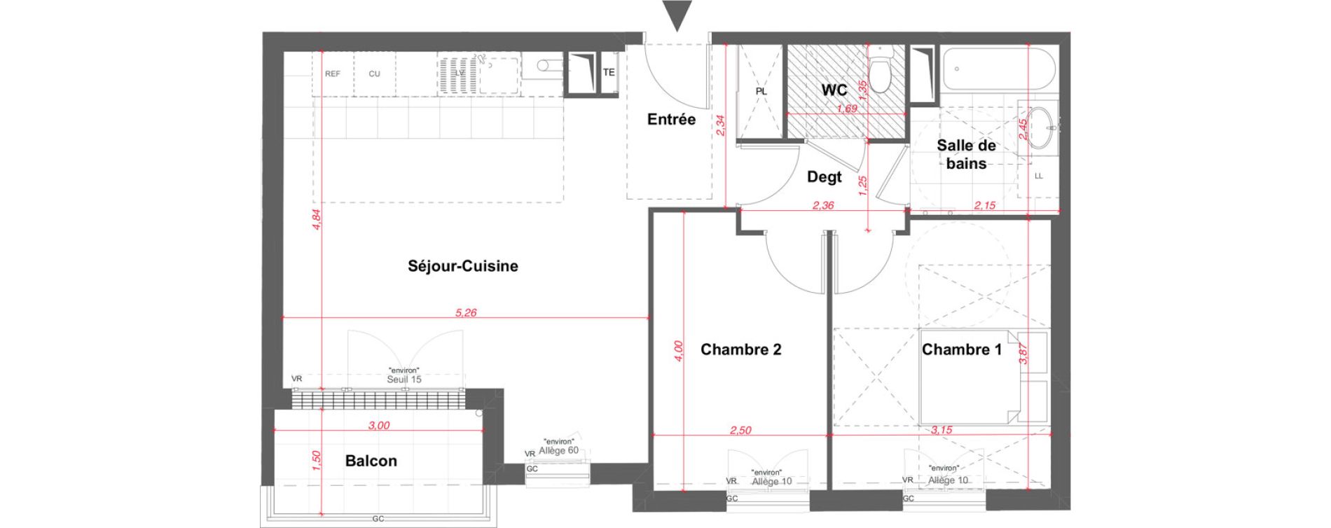 Appartement T3 de 62,66 m2 &agrave; Maisons-Alfort Charentonneau