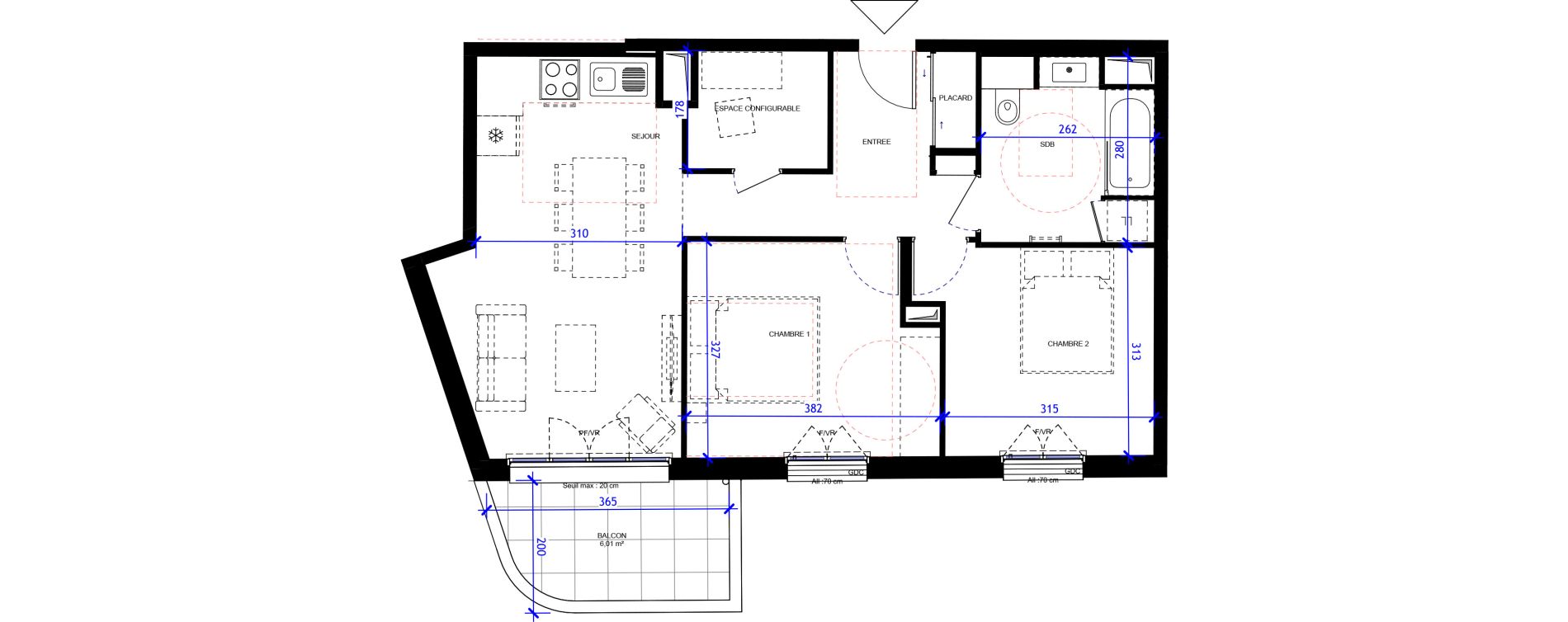 Appartement T3 de 59,82 m2 &agrave; Maisons-Alfort Centre vert de maison