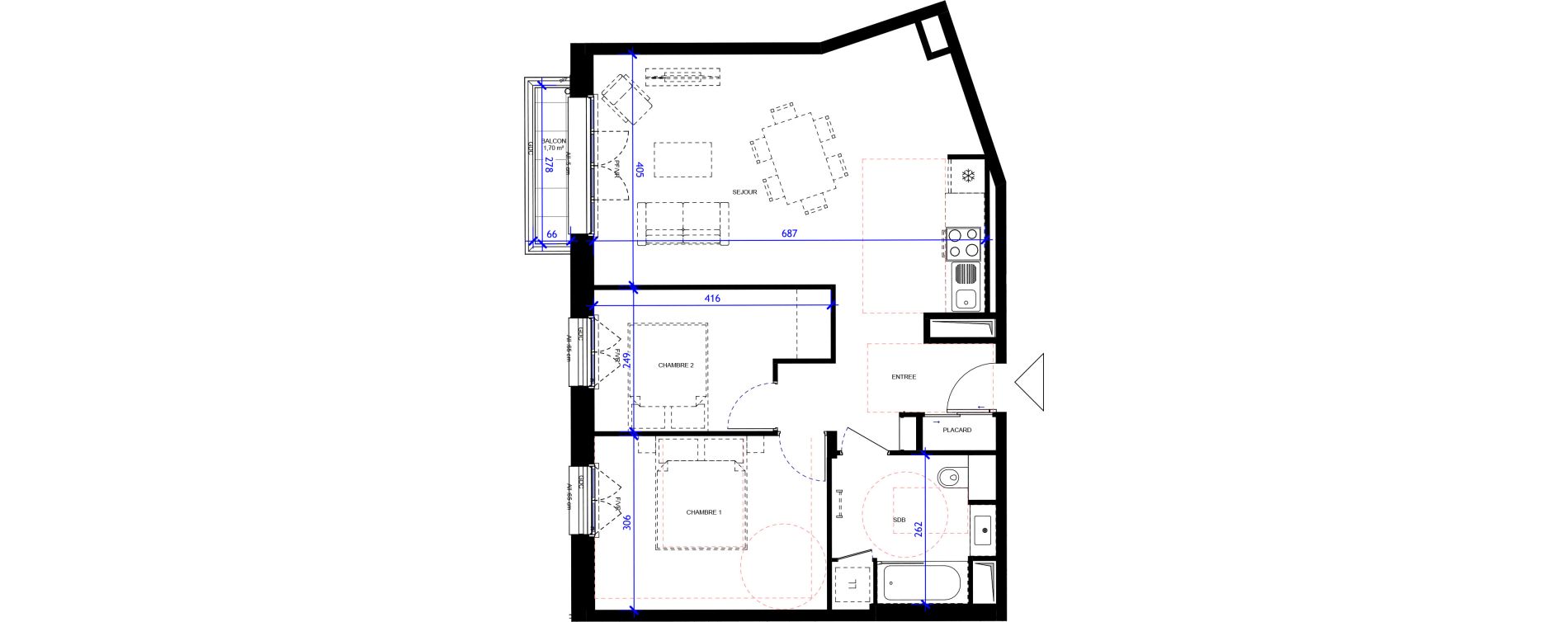Appartement T3 de 64,82 m2 &agrave; Maisons-Alfort Centre vert de maison