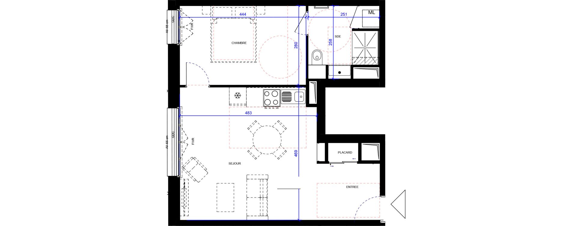 Appartement T2 de 45,78 m2 &agrave; Maisons-Alfort Centre vert de maison