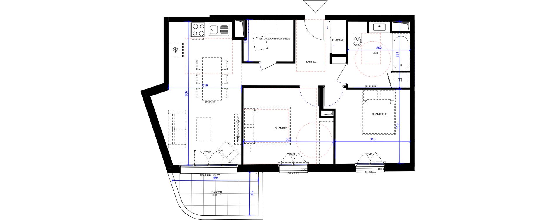 Appartement T3 de 59,81 m2 &agrave; Maisons-Alfort Centre vert de maison