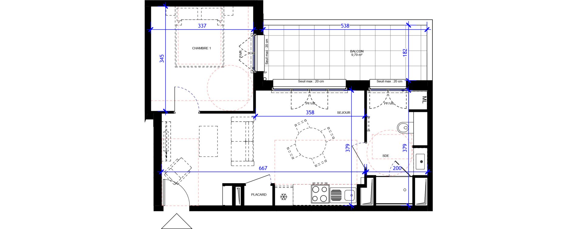Appartement T2 de 40,37 m2 &agrave; Maisons-Alfort Centre vert de maison