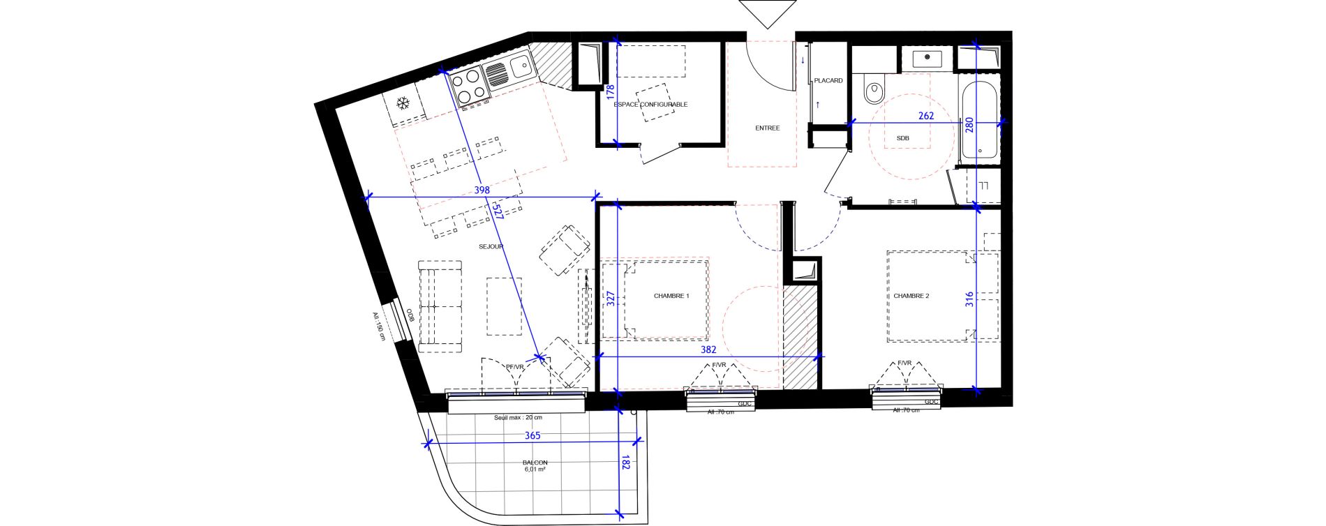 Appartement T3 de 60,97 m2 &agrave; Maisons-Alfort Centre vert de maison