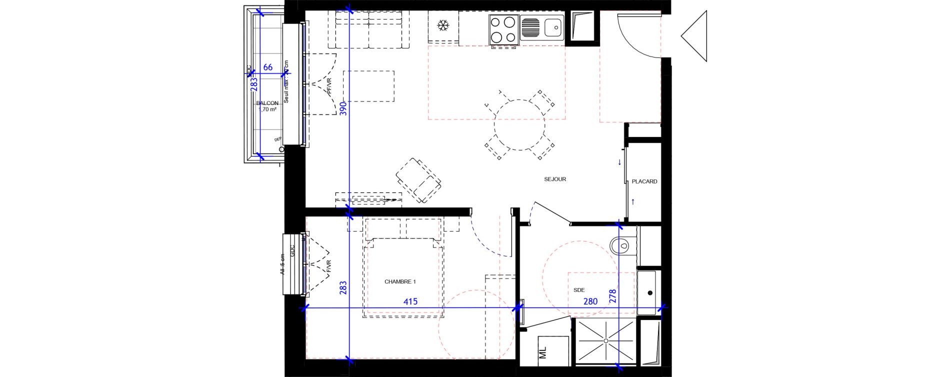Appartement T2 de 46,18 m2 &agrave; Maisons-Alfort Centre vert de maison