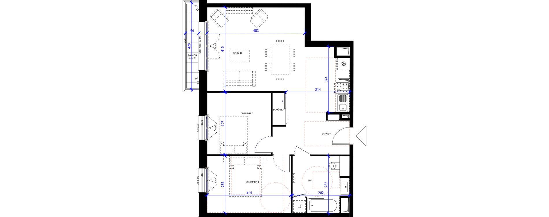 Appartement T3 de 64,61 m2 &agrave; Maisons-Alfort Centre vert de maison