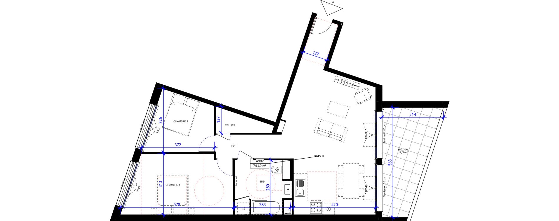 Appartement T3 de 71,51 m2 &agrave; Maisons-Alfort Centre vert de maison
