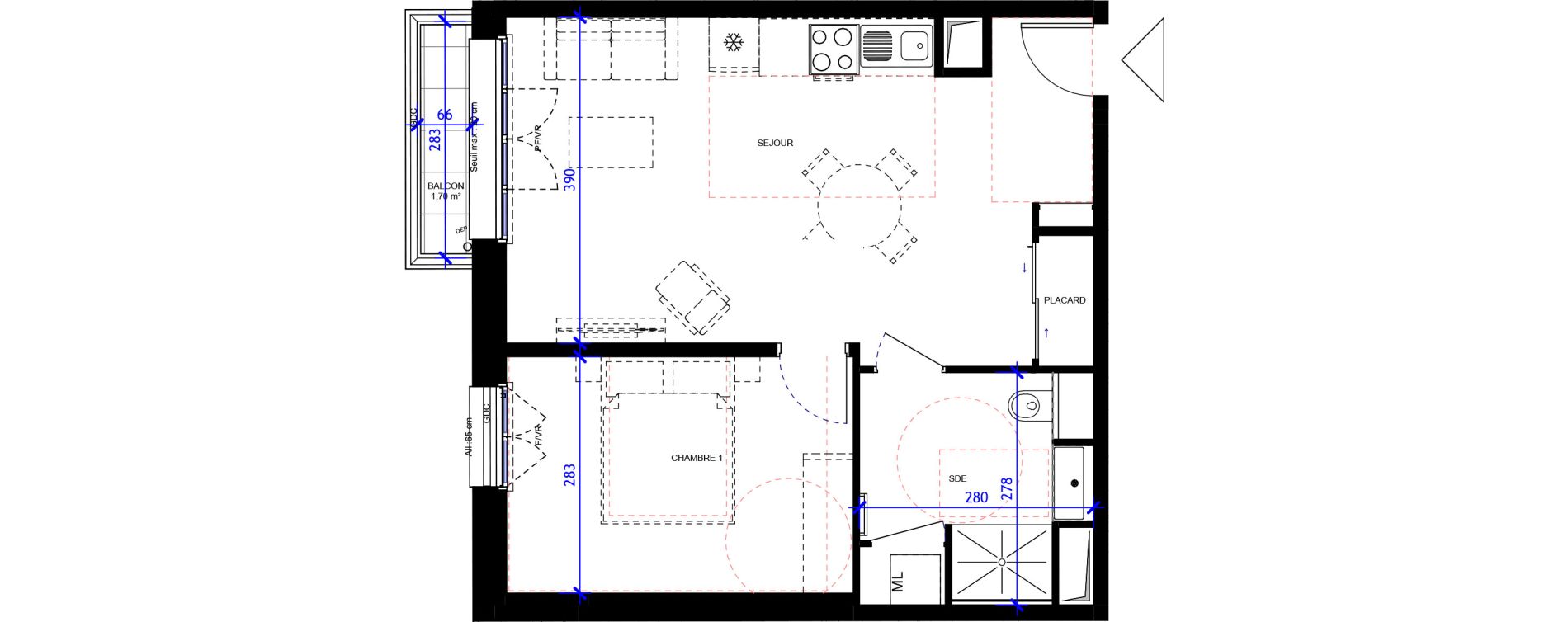 Appartement T2 de 46,18 m2 &agrave; Maisons-Alfort Centre vert de maison