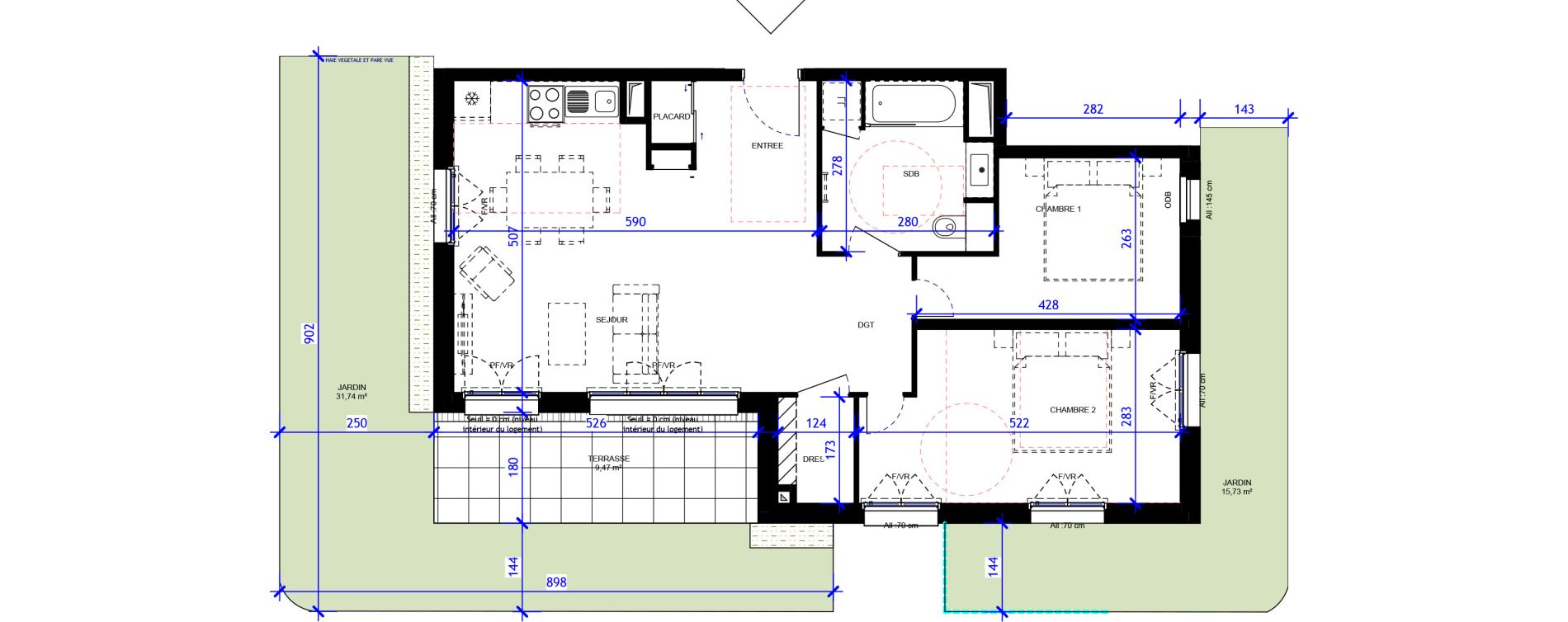 Appartement T3 de 64,65 m2 &agrave; Maisons-Alfort Centre vert de maison