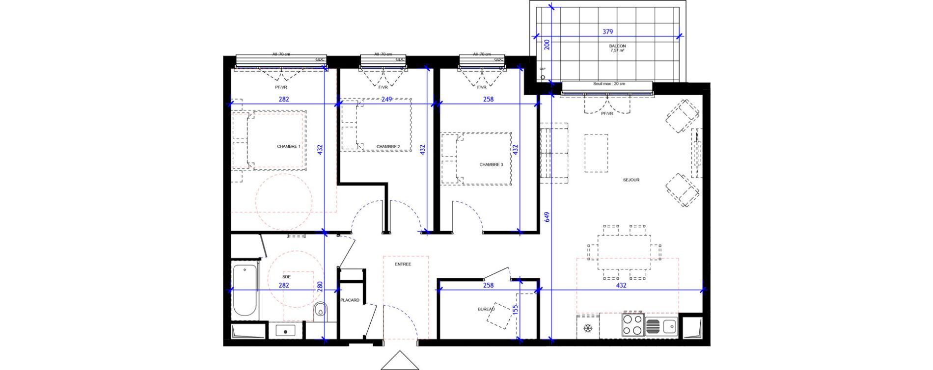 Appartement T4 de 82,80 m2 &agrave; Maisons-Alfort Centre vert de maison