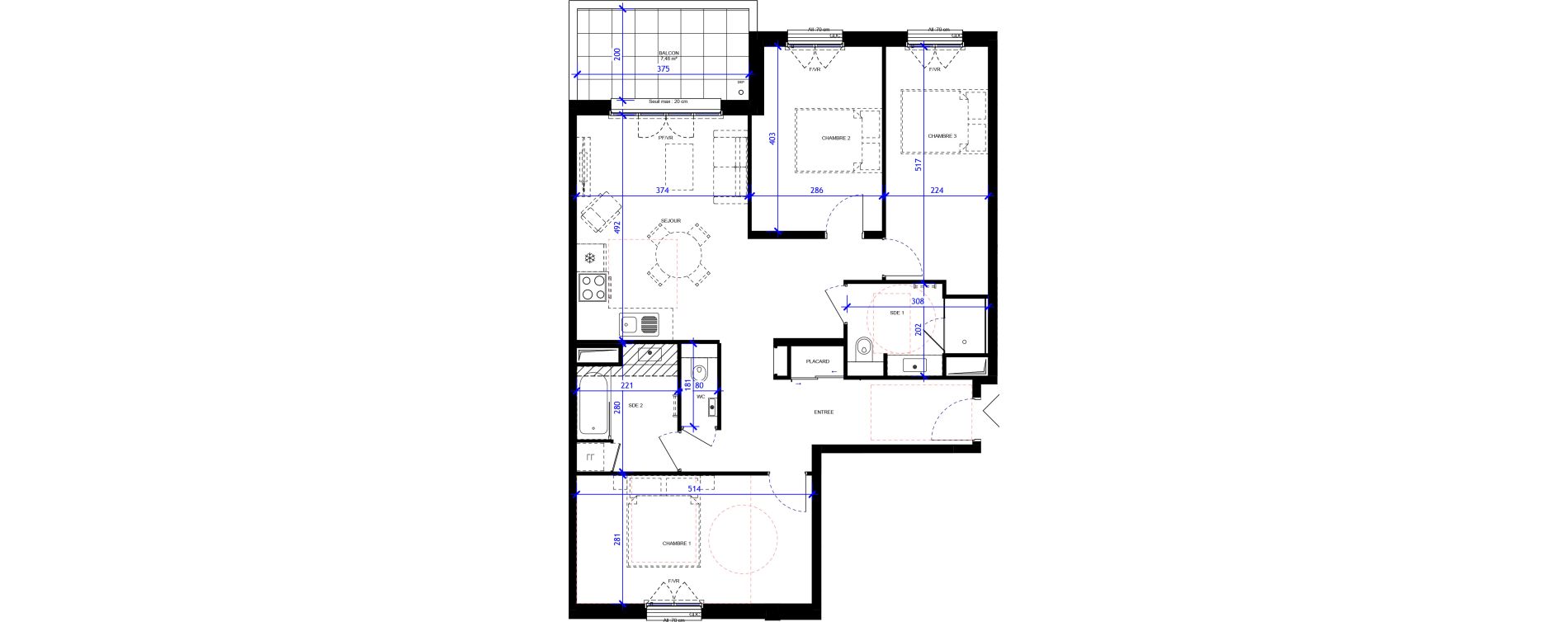 Appartement T4 de 85,08 m2 &agrave; Maisons-Alfort Centre vert de maison