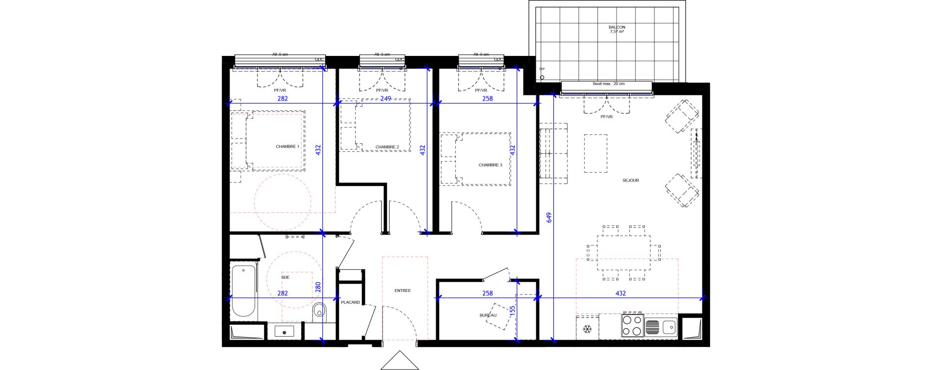 Appartement T4 de 82,80 m2 &agrave; Maisons-Alfort Centre vert de maison