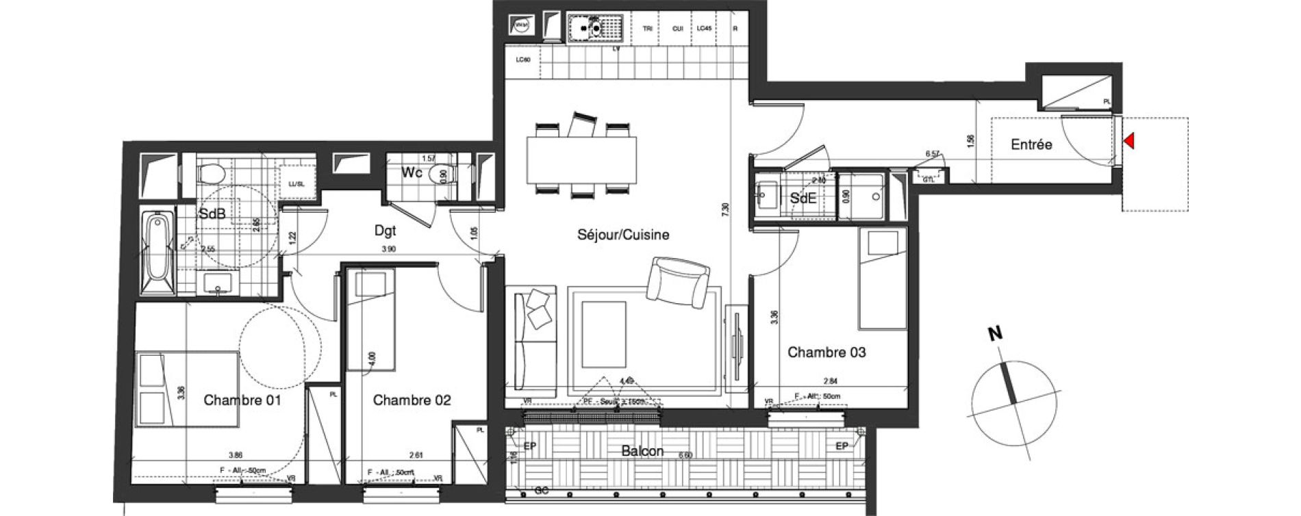Appartement T4 de 89,31 m2 &agrave; Nogent-Sur-Marne Centre